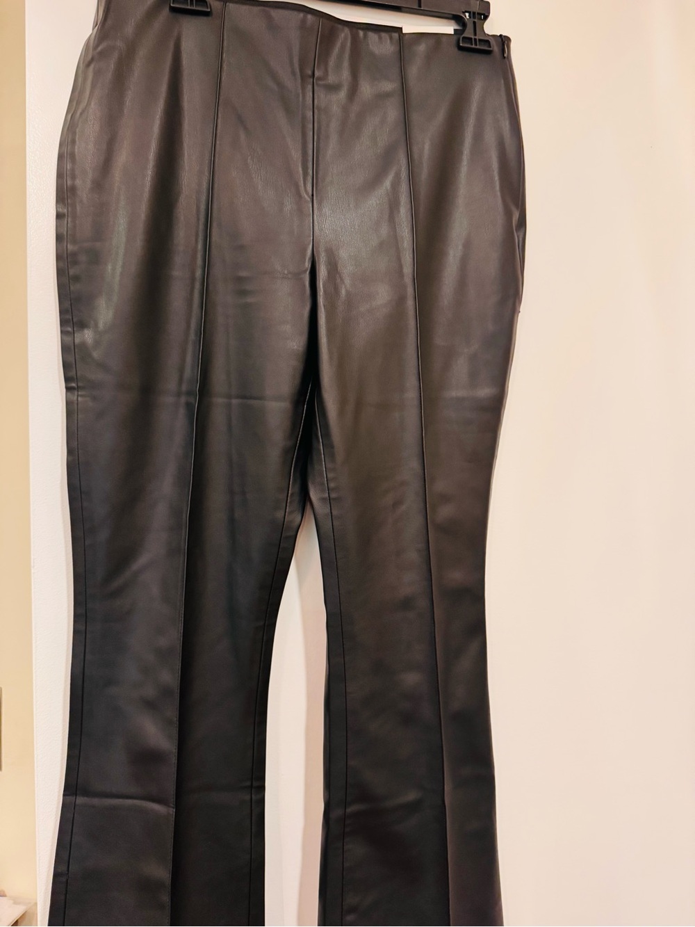 Zara Black Faux Leather Boot Cut Pants
